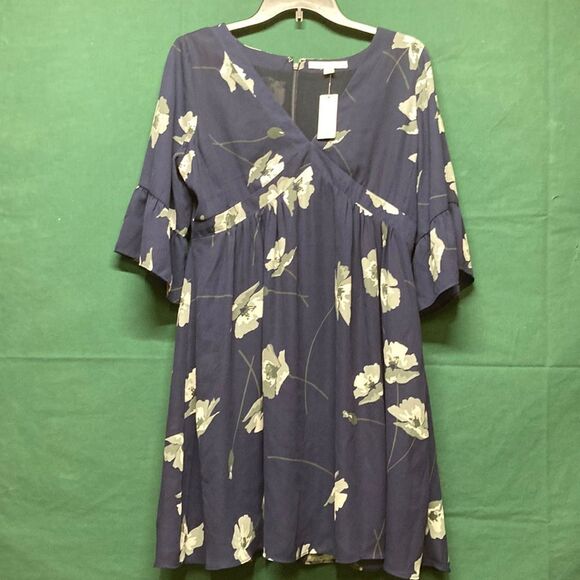 Paper Crown navy dress from Anthropologie NWT MSRP $158 (OKPM-11-042) - Picture 1 of 11